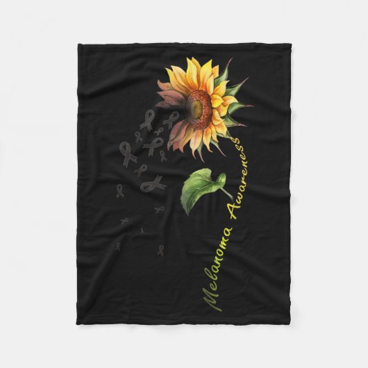 Melanom-Bewusstsein Sonnenblumen-Shirt Fleecedecke (Vorderseite)