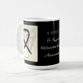 Melanom Cancer Awareness Ribbon Engel Custom Tasse (Vorderseite Links)