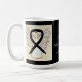 Melanom Cancer Awareness Ribbon Engel Custom Tasse (Links)