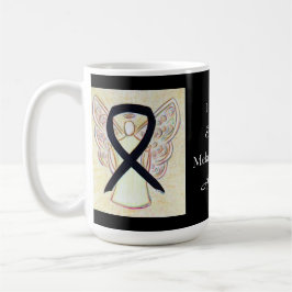 Melanom Cancer Awareness Ribbon Engel Custom Tasse