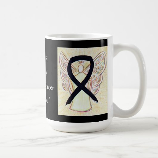 Melanom Cancer Awareness Ribbon Engel Custom Tasse (Rechts)