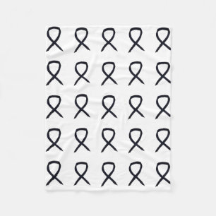 Melanom Cancer Awareness Ribbon Fleece Blankets