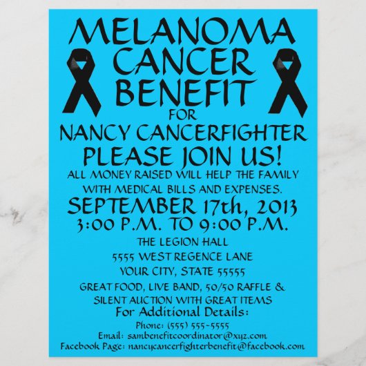 Melanom Cancer Benefit Flyer (Vorne)