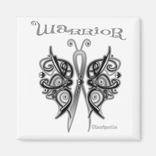 Melanom Cancer Warrior Celtic Butterfly Magnet (Vorne)