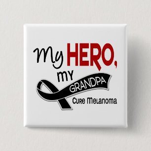 Melanom-Haut-Krebs MEIN HELD MEIN GROSSVATER 42 Button