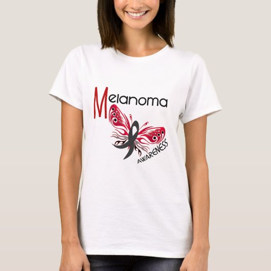 Melanom/Haut-Krebs SCHMETTERLING 3,1 T-Shirt (Vorderseite)
