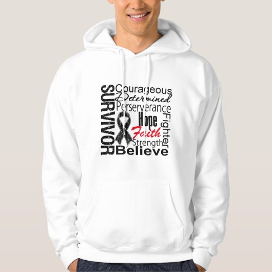Melanom-Überlebend-Collage Hoodie (Vorderseite)