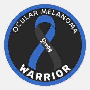 Melanom Warrior Ribbon White Round Sticker