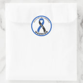 Melanom Warrior Ribbon White Round Sticker (Tasche)