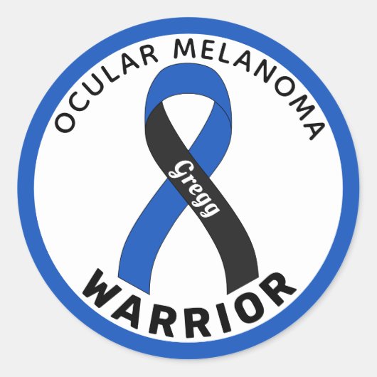 Melanom Warrior Ribbon White Round Sticker (Vorderseite)