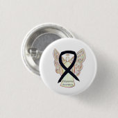 Melanoma Awareness Ribbon Angel Custom Button (Vorne & Hinten)