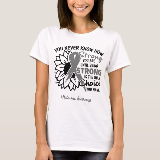 Melanoma Awareness Ribbon Support Geschenke T-Shirt (Vorderseite)