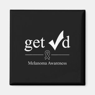 Melanoma Black Awareness Ribbon T-Shirt überprüft Magnet