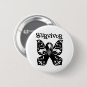 Melanoma Butterfly Survivor Button (Vorne & Hinten)