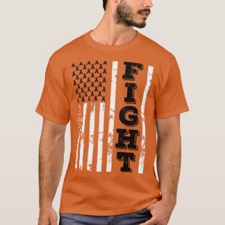 Melanoma Cancer Awareness Fight American Flag 4. T-Shirt