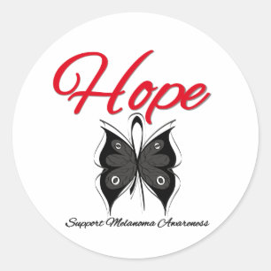 Melanoma Hope Butterfly Ribbon Runder Aufkleber