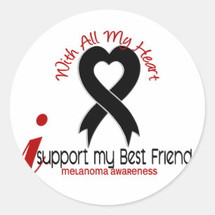 Melanoma I support my Best Friends Runder Aufkleber