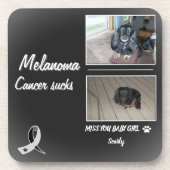 Melanoma Pet Memorial with Two Photos Getränkeuntersetzer (Vorderseite)