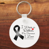 Melanoma Ribbon Someone I Liebe Schlüsselanhänger (Vorderseite)