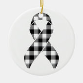 Melanoma Skin Cancer Awareness Plaid Black Ribbon  Keramik Ornament (Vorne)