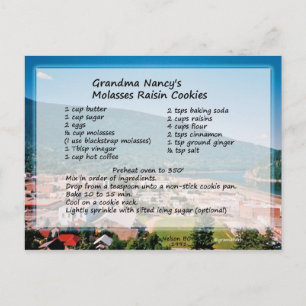 Melasse Raisin Cookie Rezept Postkarte