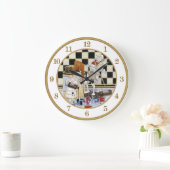 Melasse und Tinte von der Alicen im Wunderland Große Wanduhr (Zuhause)