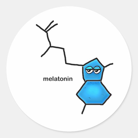 Melatonin Neurotransmitter Runder Aufkleber (Vorderseite)