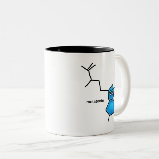 Melatonin Neurotransmitter Zweifarbige Tasse (VorderseiteRechts)