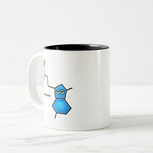 Melatonin Neurotransmitter Zweifarbige Tasse (Vorderseite Links)