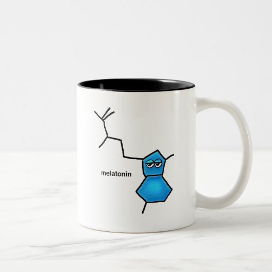 Melatonin Neurotransmitter Zweifarbige Tasse (Rechts)