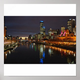 Melbourne Abend Skyline Poster