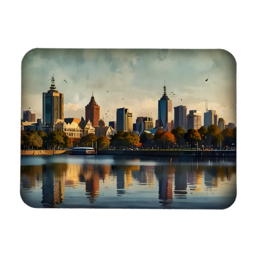 Melbourne Aquarellkunst Magnet (Horizontal)