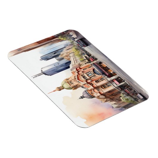 Melbourne Aquarellkunst Magnet (Rechte Seite)