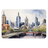Melbourne Aquarellkunst Magnet (Horizontal)
