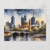 Melbourne Aquarellkunst Postkarte (Vorderseite)