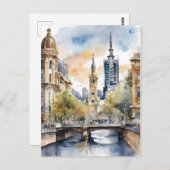 Melbourne Aquarellkunst Postkarte (Vorne/Hinten)