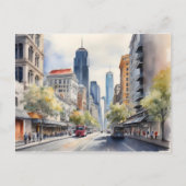 Melbourne Aquarellkunst Postkarte (Vorderseite)