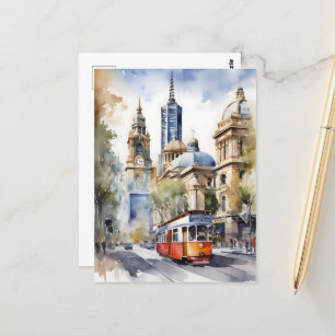 Melbourne Aquarellkunst Postkarte