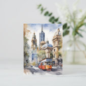 Melbourne Aquarellkunst Postkarte (Stehend Vorderseite)