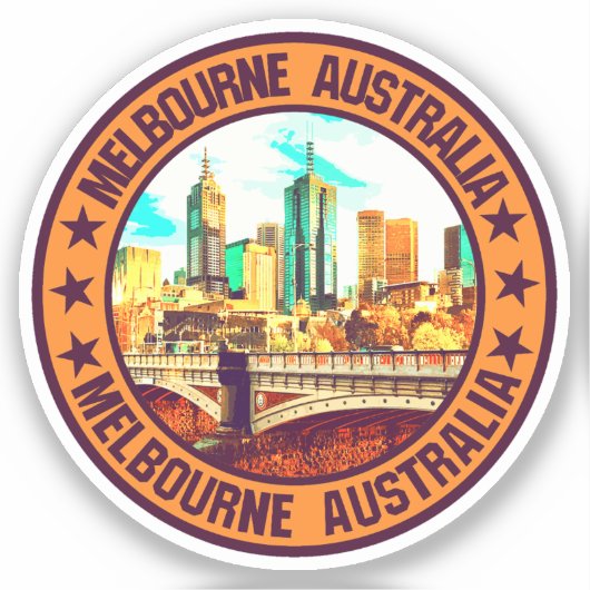 Melbourne Aufkleber (Vorderseite)
