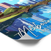 Melbourne Aussie Art Vintage Illustration Poster (Ecke)