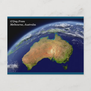 Melbourne Australia aus dem Weltraum Postkarte