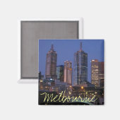 Melbourne Australia bei Nachtfotografie-Magnet Magnet (Vorderseite/Rückseite)