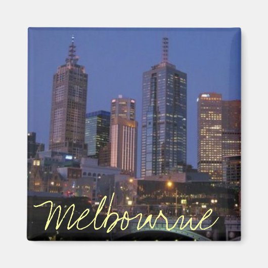 Melbourne Australia bei Nachtfotografie-Magnet Magnet (Vorne)