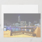 Melbourne Australia CBD Lights over Queen's Bridge Briefpapier (Vorne/Hinten)