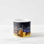 Melbourne Australia CBD Lights over Queen's Bridge Espressotasse (Vorderseite)