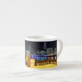 Melbourne Australia CBD Lights over Queen's Bridge Espressotasse (Vorderseite Rechts)