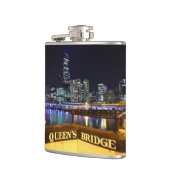 Melbourne Australia CBD Lights over Queen's Bridge Flachmann (Links)