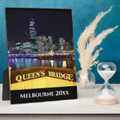 Melbourne Australia CBD Lights over Queen's Bridge Fotoplatte (Seite)