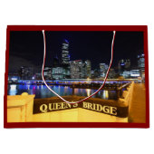 Melbourne Australia CBD Lights over Queen's Bridge Große Geschenktüte (Vorderseite)